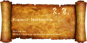 Kupecz Norberta névjegykártya